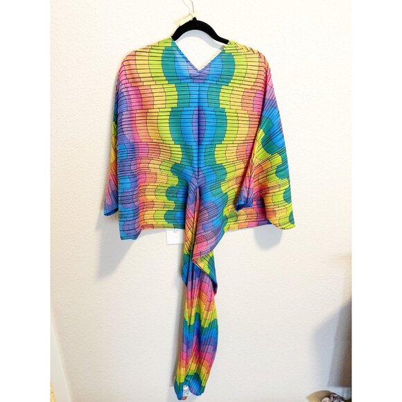 Dressed In Lala Woman Of The Hour Rainbow Kaleidoscope Dress Kimono Sleeve OS - Picture 3 of 7